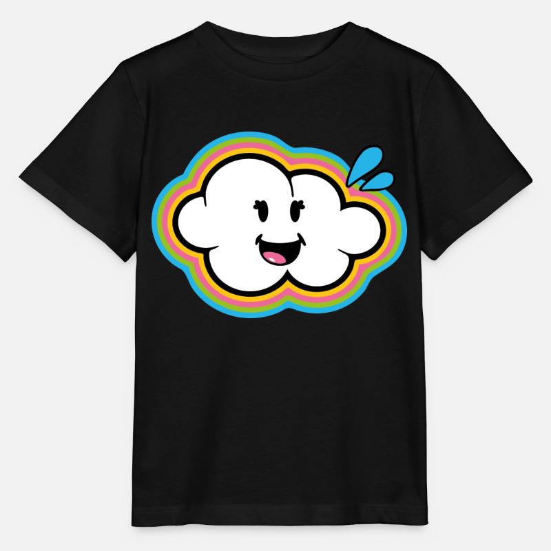 Smiley Kawaii Cloud - Stanley/Stella Kinder T-Shirt MINI CREATOR  - Schwarz