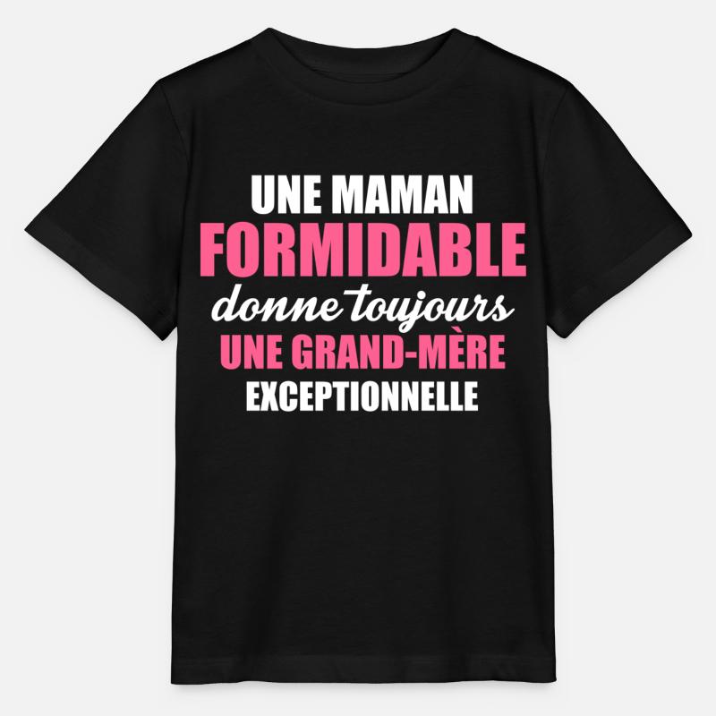 une grand mère exceptionnelle - T-shirt bio MINI CREATOR Stanley/Stella Enfant - noir