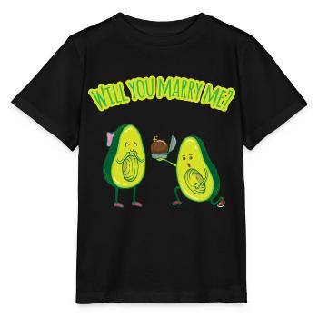 Avocado marriage proposal - marriage proposal - Stanley/Stella MINI CREATOR Kids’ T-Shirt - black - Front - Mikhail (115cm)