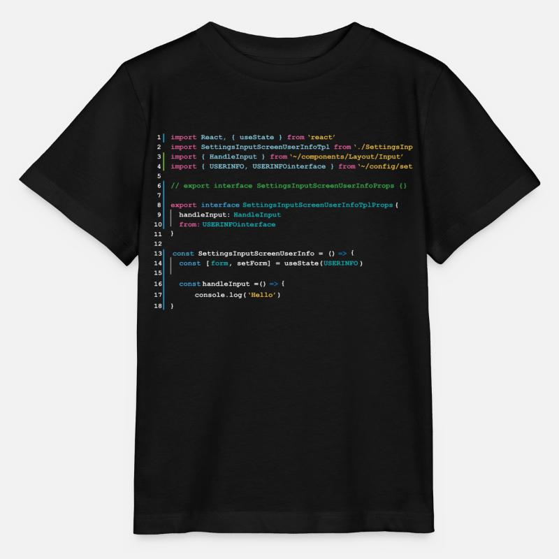 Programmers code in React - Stanley/Stella Kinder T-Shirt MINI CREATOR - Schwarz