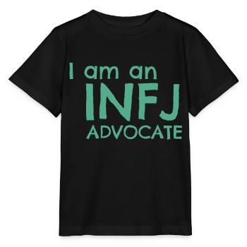 16 Personnalités - INFJ Advocate - T-shirt bio MINI CREATOR Stanley/Stella Enfant - noir - Devant - Mikhail (115cm)