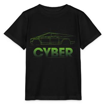 Cyber - Elektrisch - E-Auto - Truck - Stanley/Stella Kinder T-Shirt MINI CREATOR  - Schwarz - Vorne - Mikhail (115cm)