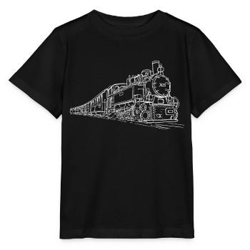 Zug Dampf Lokomotive - Stanley/Stella Kinder T-Shirt MINI CREATOR  - Schwarz - Vorne - Mikhail (115cm)