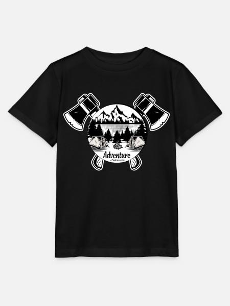 Adventure camping - Stanley/Stella Kinder T-Shirt MINI CREATOR  - Schwarz