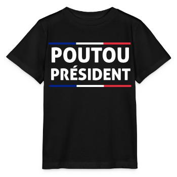 Philippe Poutou Président 2022 - T-shirt bio MINI CREATOR Stanley/Stella Enfant - noir - Devant - Mikhail (115cm)