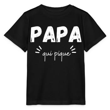 Papa qui pique - T-shirt bio MINI CREATOR Stanley/Stella Enfant - noir - Devant - Mikhail (115cm)