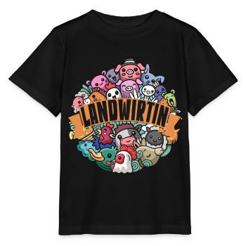 Landwirtin Bäuerin Nutztiere Bäuerin Dorfkinder - Stanley/Stella Kinder T-Shirt MINI CREATOR  - Schwarz - Vorne - Mikhail (115cm)