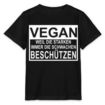 Vegan - Tiere Beschützen - Stanley/Stella Kinder T-Shirt MINI CREATOR  - Schwarz - Vorne - Mikhail (115cm)