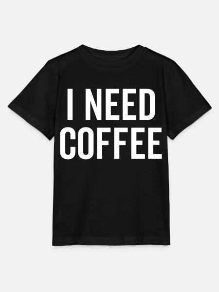 Ich brauche Kaffee - Stanley/Stella Kinder T-Shirt MINI CREATOR - Schwarz