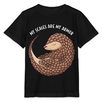 My Scales Are My Armor Pangolin - Stanley/Stella Kinder T-Shirt MINI CREATOR  - Schwarz - Vorne - Mikhail (115cm)