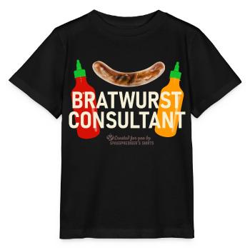 Grillspruch Bratwurst Consultant - Stanley/Stella Kinder T-Shirt MINI CREATOR  - Schwarz - Vorne - Mikhail (115cm)