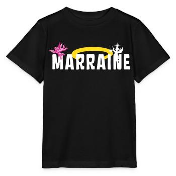 Marraine Baptême Auréole Anges - T-shirt bio MINI CREATOR Stanley/Stella Enfant - noir - Devant - Mikhail (115cm)
