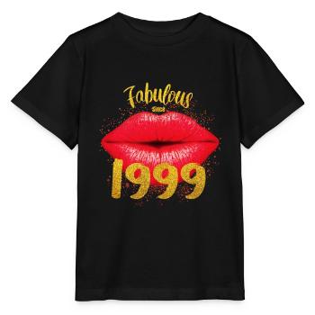 Geboren 1999 Geburtstag Kuss Lippen Geschenkidee - Stanley/Stella Kinder T-Shirt MINI CREATOR  - Schwarz - Vorne - Mikhail (115cm)