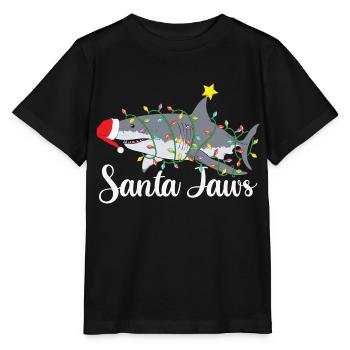 Funny Santa Claus pun Santa Jaws Xmas - Stanley/Stella MINI CREATOR Kids’ T-Shirt - black - Front - Mikhail (115cm)