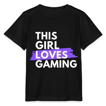 This girl loves gaming. - Stanley/Stella MINI CREATOR Kids’ T-Shirt - black - Front - Mikhail (115cm)