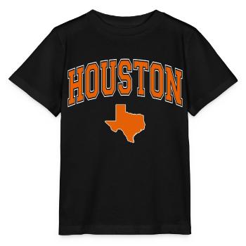 Contour de la carte de houston - T-shirt bio MINI CREATOR Stanley/Stella Enfant - noir - Devant - Mikhail (115cm)