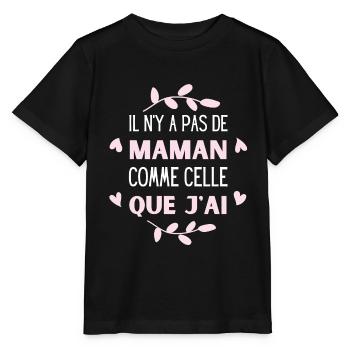 Il n' y a pas de maman comme celle que j' ai - T-shirt bio MINI CREATOR Stanley/Stella Enfant - noir - Devant - Mikhail (115cm)