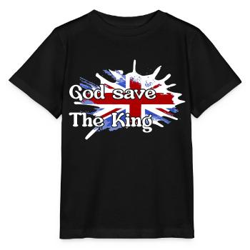 Gott schütze den König - New King England - Stanley/Stella Kinder T-Shirt MINI CREATOR  - Schwarz - Vorne - Mikhail (115cm)