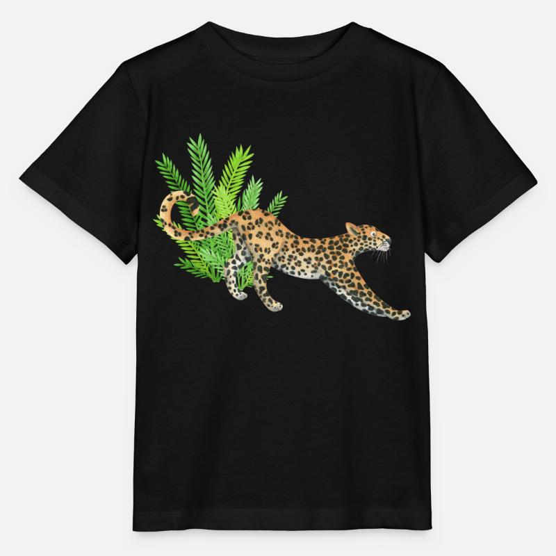 Leopard in the jungle - Stanley/Stella MINI CREATOR Kids’ T-Shirt - black