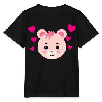 Bear Hearts - Stanley/Stella MINI CREATOR Kids’ T-Shirt - black - Front - Mikhail (115cm)