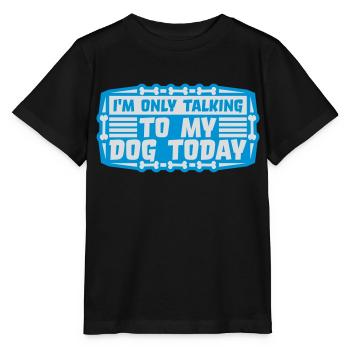 only talking to dog - Stanley/Stella MINI CREATOR Kids’ T-Shirt - black - Front - Mikhail (115cm)