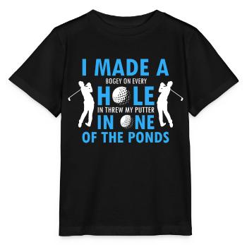 Fait un bogey sur chaque trou dans Lancé mon putter - T-shirt bio MINI CREATOR Stanley/Stella Enfant - noir - Devant - Mikhail (115cm)