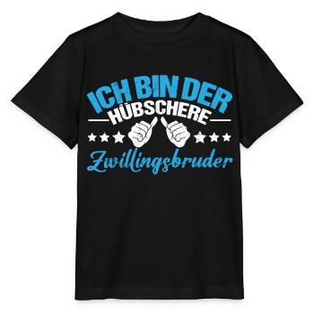 Zwillinge Ich bin der hübschere Zwillingsbruder - Stanley/Stella Kinder T-Shirt MINI CREATOR  - Schwarz - Vorne - Mikhail (115cm)