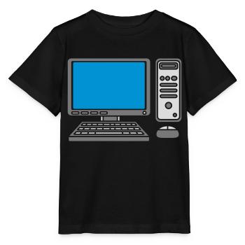 Keyboard Mouse Screen Computer - Stanley/Stella MINI CREATOR Kids’ T-Shirt - black - Front - Mikhail (115cm)