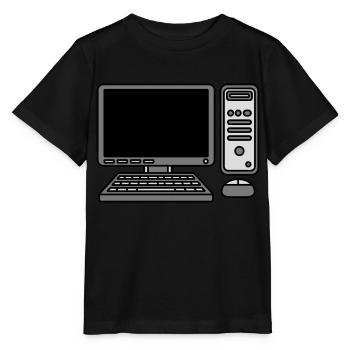 Computer Keyboard Mouse Screen - Stanley/Stella MINI CREATOR Kids’ T-Shirt - black - Front - Mikhail (115cm)