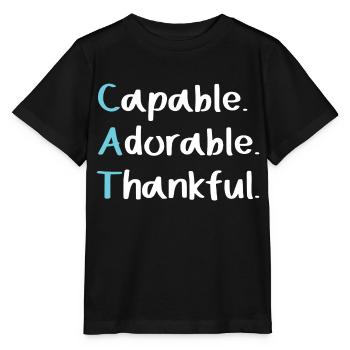 cats capable adorable thankful - Stanley/Stella Kinder T-Shirt MINI CREATOR  - Schwarz - Vorne - Mikhail (115cm)
