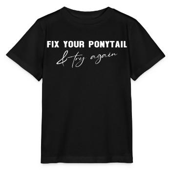 Réparez votre queue de cheval et réessayez - T-shirt bio MINI CREATOR Stanley/Stella Enfant - noir - Devant - Mikhail (115cm)