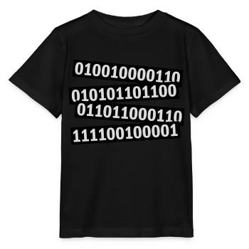 Binary Code Program Language - Stanley/Stella MINI CREATOR Kids’ T-Shirt - black - Front - Mikhail (115cm)