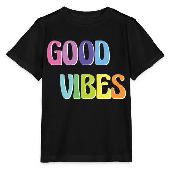 Good Vibes - Stanley/Stella Kinder T-Shirt MINI CREATOR  - Schwarz - Vorne - Mikhail (115cm)