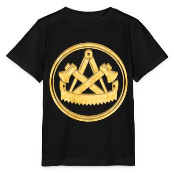 Logo de la guilde des charpentiers Armoiries Or - T-shirt bio MINI CREATOR Stanley/Stella Enfant - noir - Devant - Mikhail (115cm)