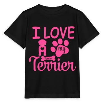 Terrier russe noir Maman Mama Maîtresse Dictons - T-shirt bio MINI CREATOR Stanley/Stella Enfant - noir - Devant - Mikhail (115cm)