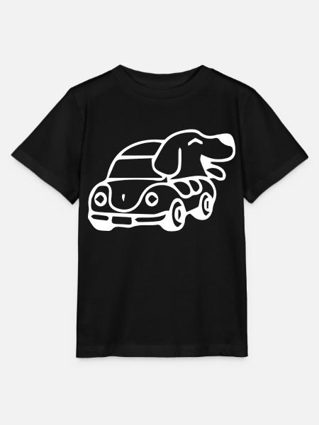 dog driving - Stanley/Stella Kinder T-Shirt MINI CREATOR - Schwarz