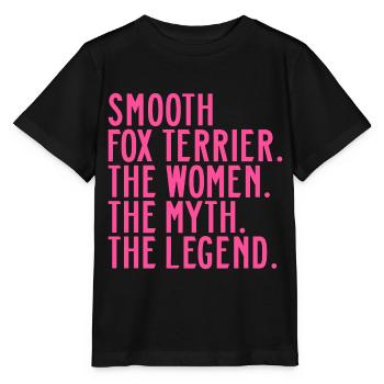 Smooth Fox Terrier Fox Terrier Maman Mama Maîtresse - T-shirt bio MINI CREATOR Stanley/Stella Enfant - noir - Devant - Mikhail (115cm)