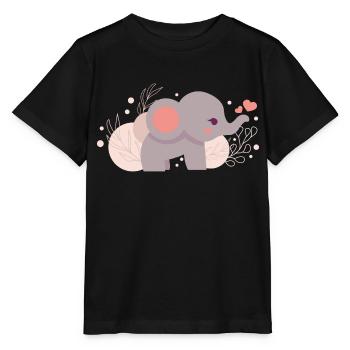 Éléphant - T-shirt bio MINI CREATOR Stanley/Stella Enfant - noir - Devant - Mikhail (115cm)
