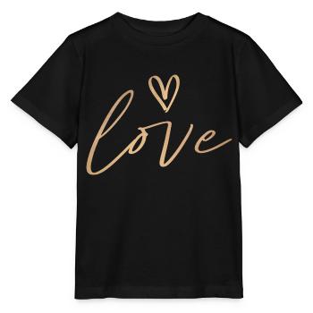 love heart - Stanley/Stella Kinder T-Shirt MINI CREATOR  - Schwarz - Vorne - Mikhail (115cm)