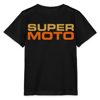 Logo SUPER MOTO sport orange - T-shirt bio MINI CREATOR Stanley/Stella Enfant - noir - Devant - Mikhail (115cm)