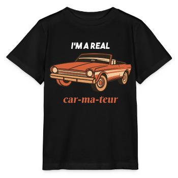 I'm A Real CAR-MA-TEUR Funny Retro Car Lover - Stanley/Stella Kinder T-Shirt MINI CREATOR  - Schwarz - Vorne - Mikhail (115cm)