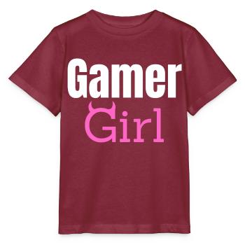 Gamer Girl - Stanley/Stella MINI CREATOR Kids’ T-Shirt - burgundy - Front - Kain (125cm)