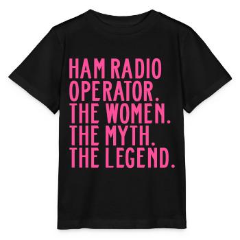 Ham Radio Operator Girl Mom Frauen Sprüche Lustige - Stanley/Stella Kinder T-Shirt MINI CREATOR  - Schwarz - Vorne - Mikhail (115cm)