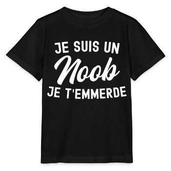je suis noob / cadeau humour geek - T-shirt bio MINI CREATOR Stanley/Stella Enfant - noir - Devant - Mikhail (115cm)