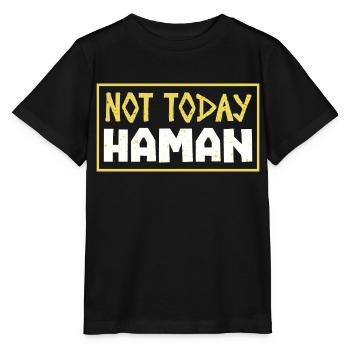 Pas aujourd’hui Haman Pourim Judaïsme - T-shirt bio MINI CREATOR Stanley/Stella Enfant - noir - Devant - Mikhail (115cm)
