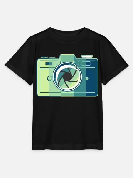 Kamera filmowa retro - Stanley/Stella T-shirt MINI CREATOR til børn - sort