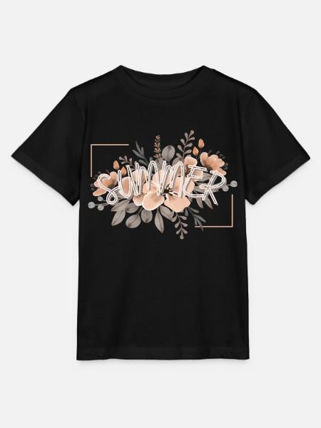 Summer Blumen - Stanley/Stella T-shirt MINI CREATOR til børn - sort