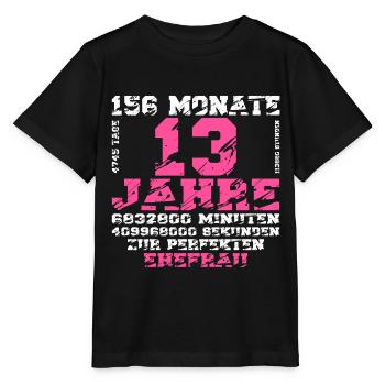 Veilchenhochzeit 13 jahre Hochzeitstag Ehefrau - Stanley/Stella Kinder T-Shirt MINI CREATOR  - Schwarz - Vorne - Mikhail (115cm)