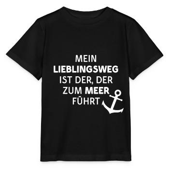 LIEBLINGSWEG MEER ERHOLUNG URLAUB AUSZEIT ANKER - Stanley/Stella Kinder T-Shirt MINI CREATOR  - Schwarz - Vorne - Mikhail (115cm)
