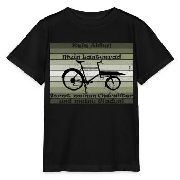 Lastenrad, Cargobike, Lastenesel "kein akku" - Stanley/Stella Kinder T-Shirt MINI CREATOR  - Schwarz - Vorne - Mikhail (115cm)